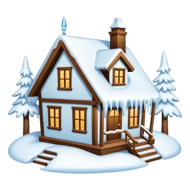 house in snow sticker