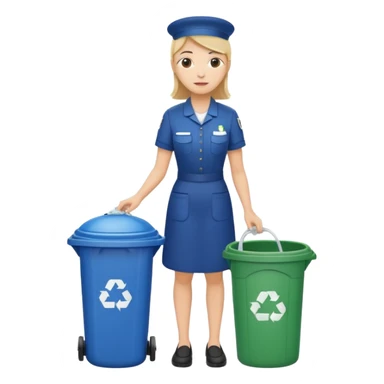 full side body housekeeper put the trash in can sticker