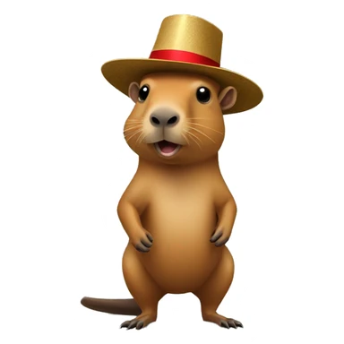 Capibara con sombrero de navidad sticker