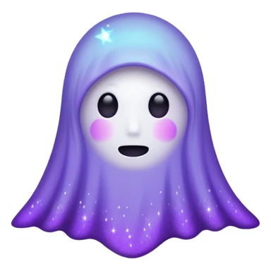 glitter cian and purple ghost no face sticker