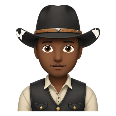 cowboy in black costume sticker