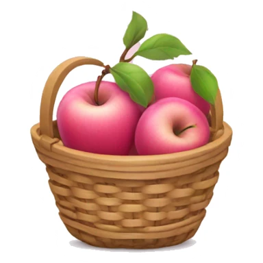 Pink apple basket sticker