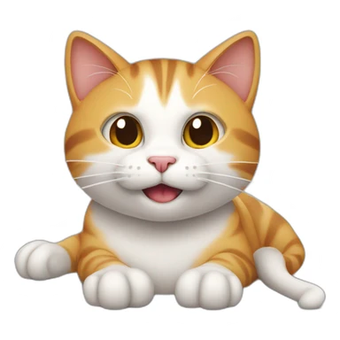 Cat-laghing-with-mouse sticker