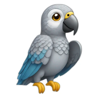 Gray parrot bath sticker