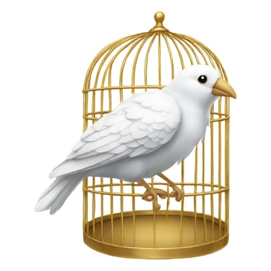 White bird in a golden cage sticker