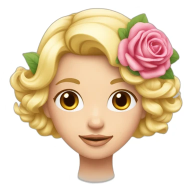 Fille blonde avec une couronne de fleur polynésiennes roses sticker