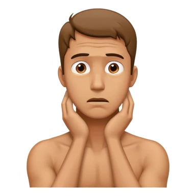 worried man with hands on neck sticker