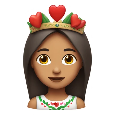 Mexican girl with heart crown sticker