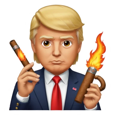 donald trump with a cigar sticker