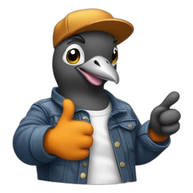 pigeon rapper putting his thumb up sticker