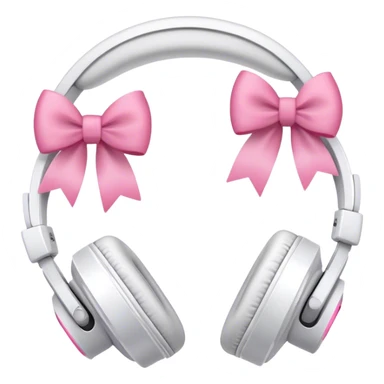 White headphones with pink bows sticker
