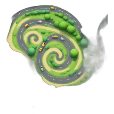 swirly cartoon road sticker