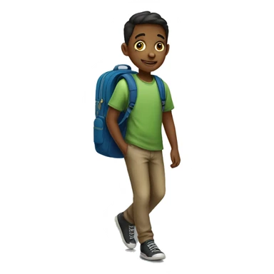 boy going to school sticker