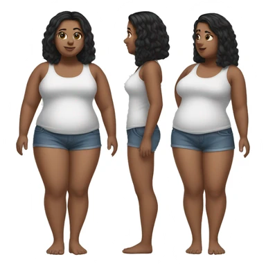 Fat girl with skinny legs black hair sticker