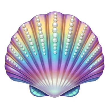 Seashell with pearl sticker