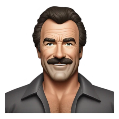 Tom Selleck as Thomas Magnum smiling sticker