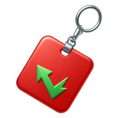 Tag vermelha com uma flecha pra cima verde sticker