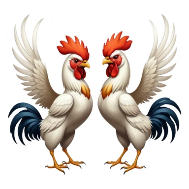 Rooster fighting in the air sticker