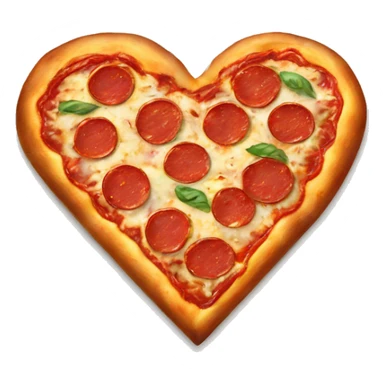 heart-shaped pizza with pepperoni sticker