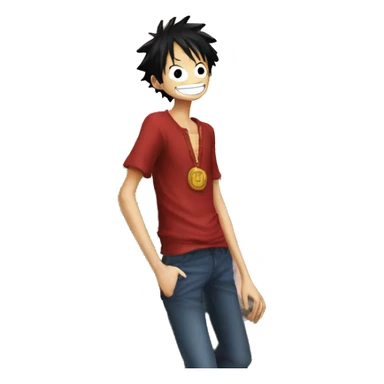 Luffy in paris  sticker
