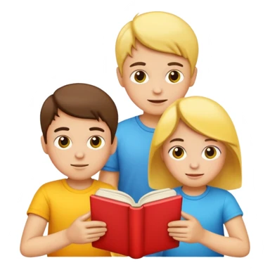 make an emoji kids reading a book with focus sticker