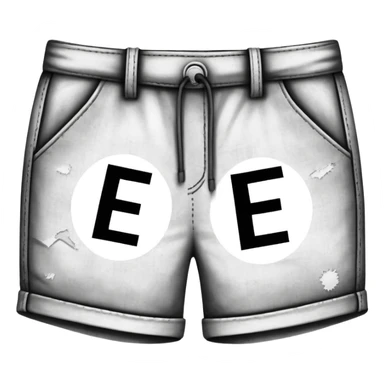black and white with the letters EE shorts  sticker