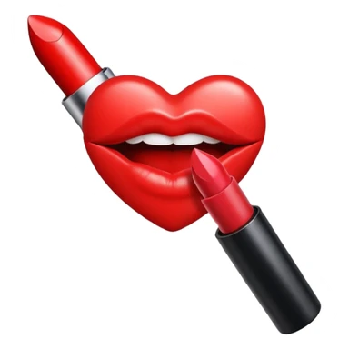 red kiss print sticker
