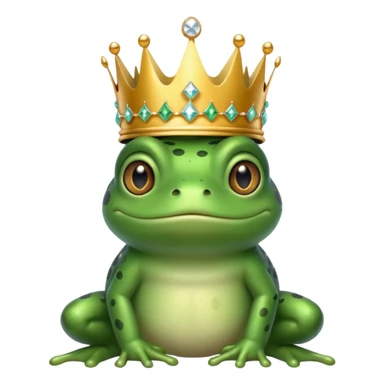 frog King, with crown, crystal and standing sticker