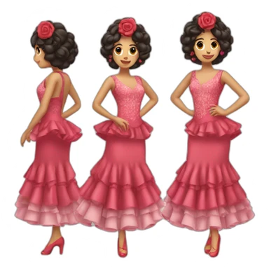 Chica morena traje bailadora flamenca sticker