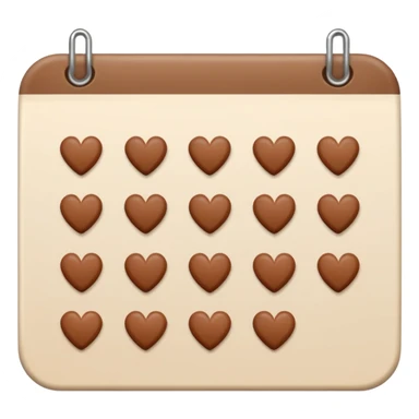 .make a November 2025 mini calendar with right brown hearts with cream colored dates wi rounded corners sticker