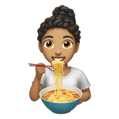 Lightskin girl eating ramen  sticker