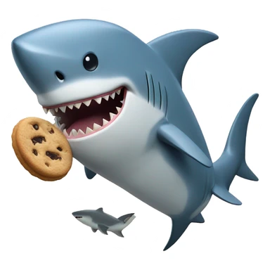 A shark eating a cookie  sticker
