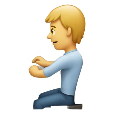 a man working on his computer and edit a video sticker