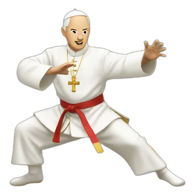 Pope kung fu kick sticker