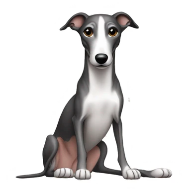Skinny all back whippet sitting sticker