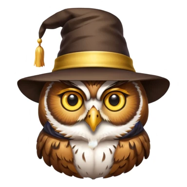 owl with magician hat sticker