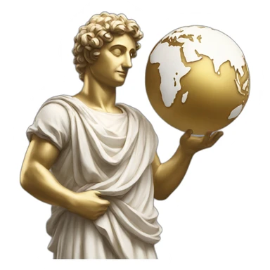 italian statue holding a globus sticker