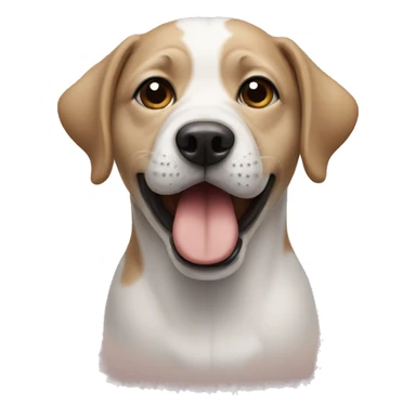 dog with a human face on their mouth  sticker
