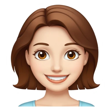 Smiling women with brown hair and white skin sticker