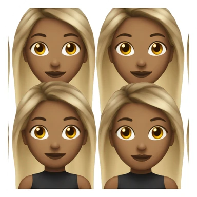 black girl black and blonde streak hair sticker