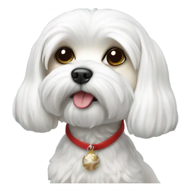 Maltese with christmas coat sticker