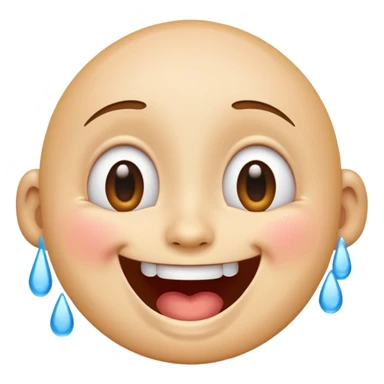 Emoji, laughing face with lots of tears of joy exactly from eyes, wide smile, big eyes sticker