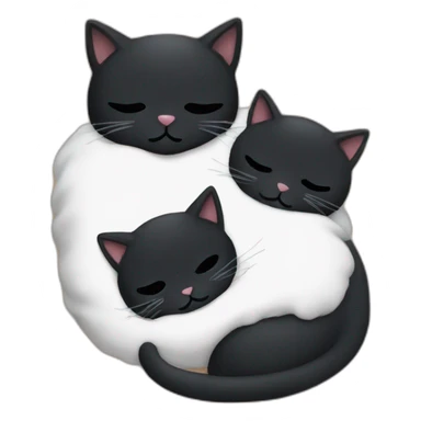 three black cats sleeping together sticker
