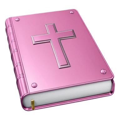 a floating monochromatic pink chrome bible  sticker