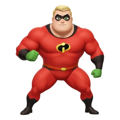 green fat mr incredible farting sticker