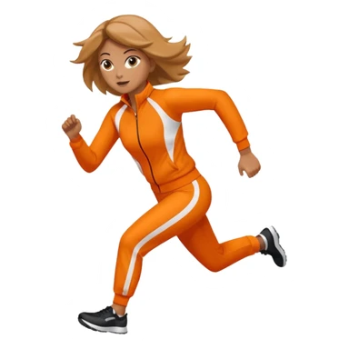woman in orange sport suit running sticker