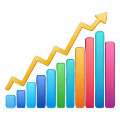 line graph up sticker