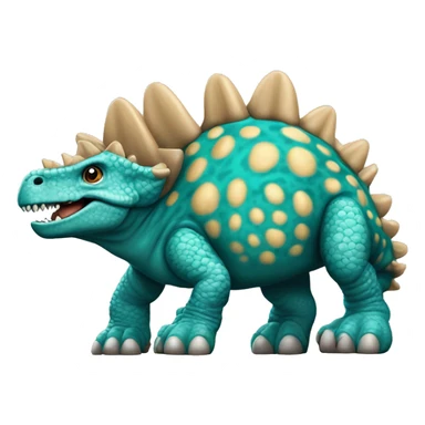 Turquoise and tan ankylosaurus bumpy Jurassic park camp Cretaceous sticker