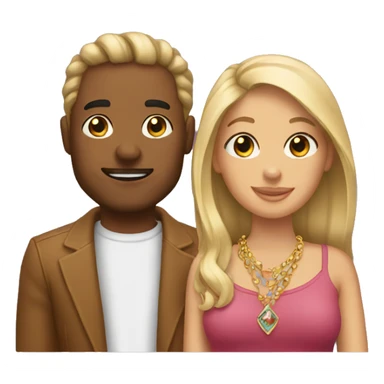 A couple with a jewelry named Marw sticker