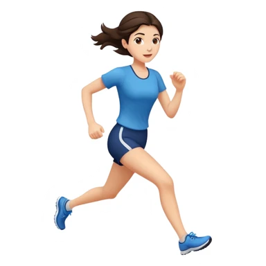 Brunette girl running sticker